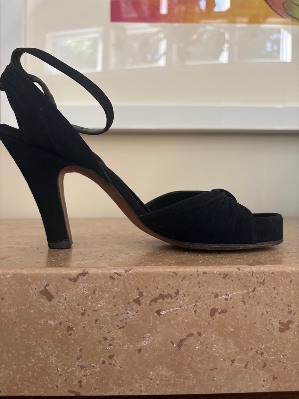 True VTG Women's Black Open-Toe Ankle-Strap Heels, J&J Slater, NY size 7 - Picture 5 of 15